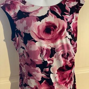 Vibrant pink floral print dress